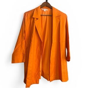 Women's Orange Jacket Ptp 22 length 27 ,see photos for fabric ,side slit